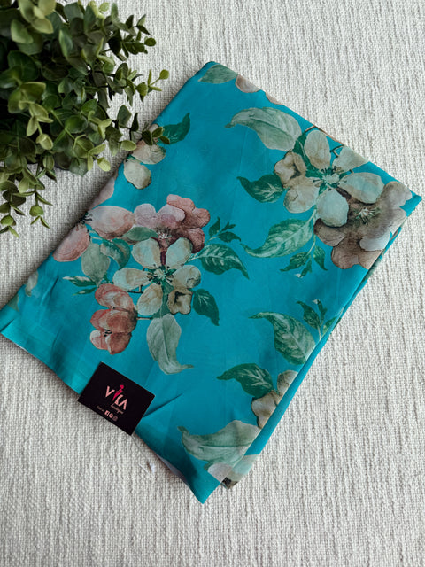 Floral printed georgette saree