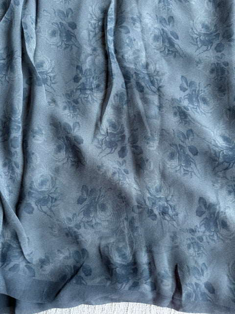 Floral printed georgette saree