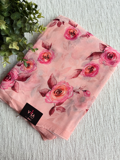 Floral printed georgette saree