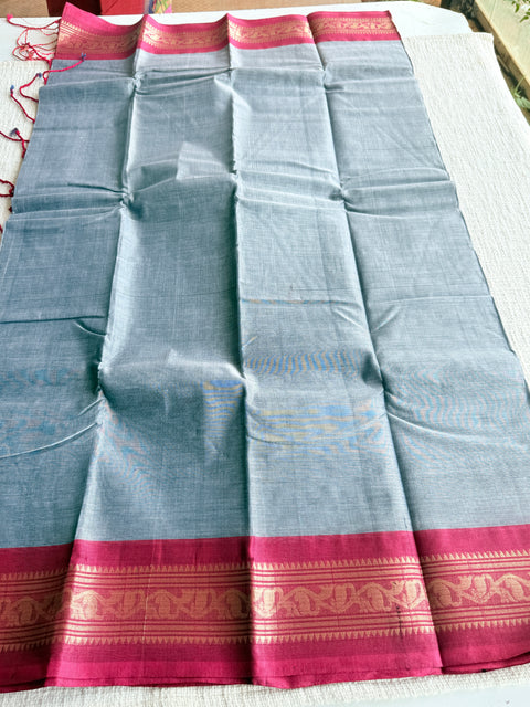Weaving border poly cotton saree