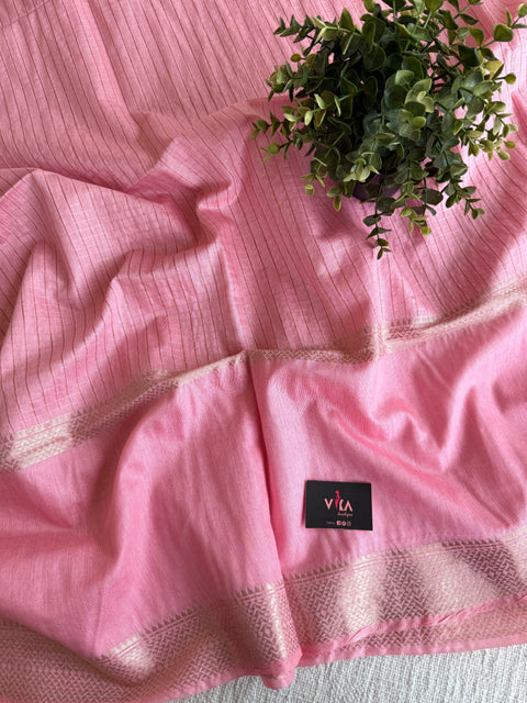 Weaving checks art silk saree with blouse