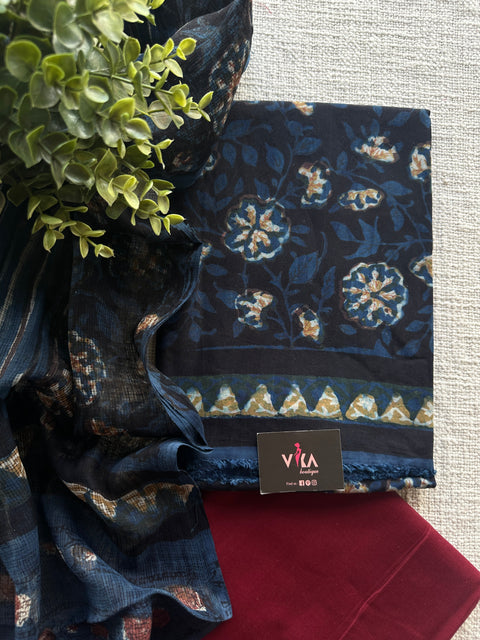Dabu printed modal silk salwar suit material