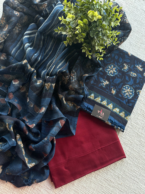 Dabu printed modal silk salwar suit material