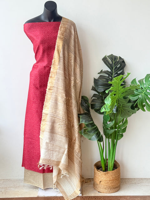 Pure Tussar silk salwar material