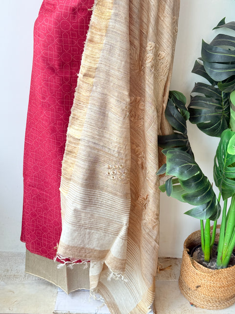 Pure Tussar silk salwar material
