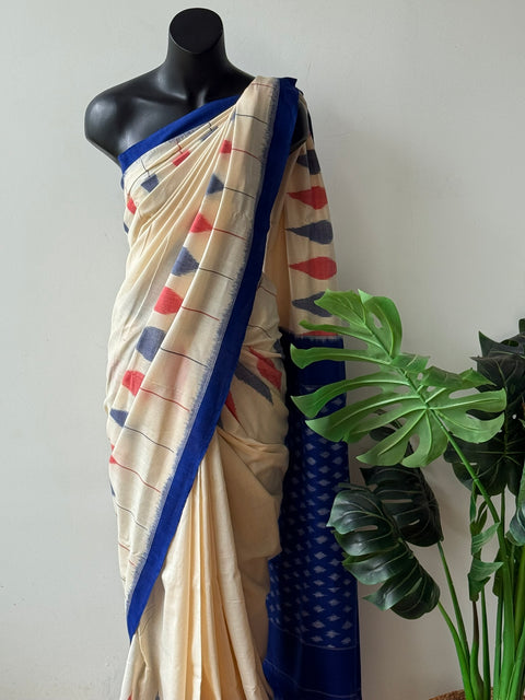 Handloom pure Ikat cotton saree