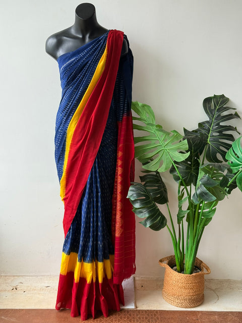 Handloom pure Ikat cotton saree