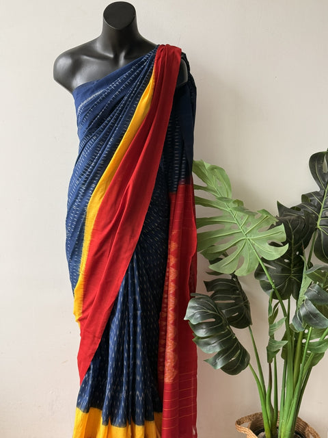 Handloom pure Ikat cotton saree