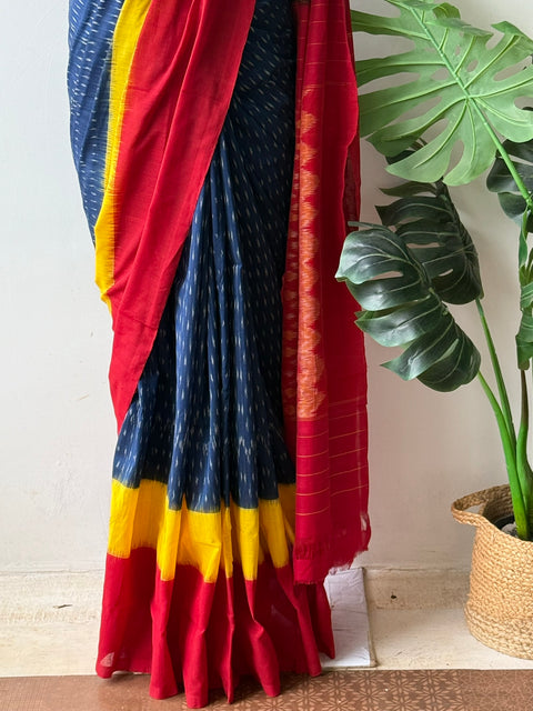 Handloom pure Ikat cotton saree