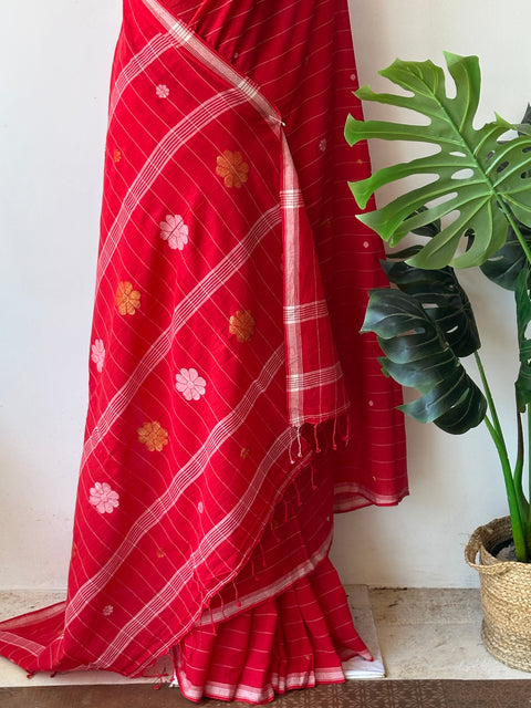 Handspun pure jamdani cotton saree