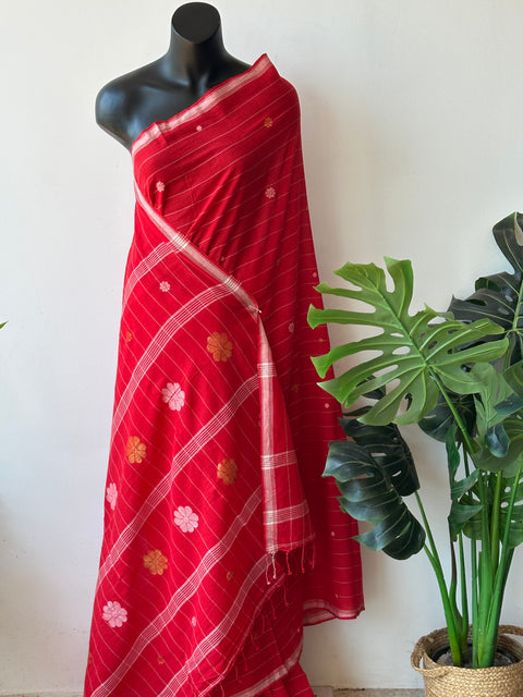 Handspun pure jamdani cotton saree