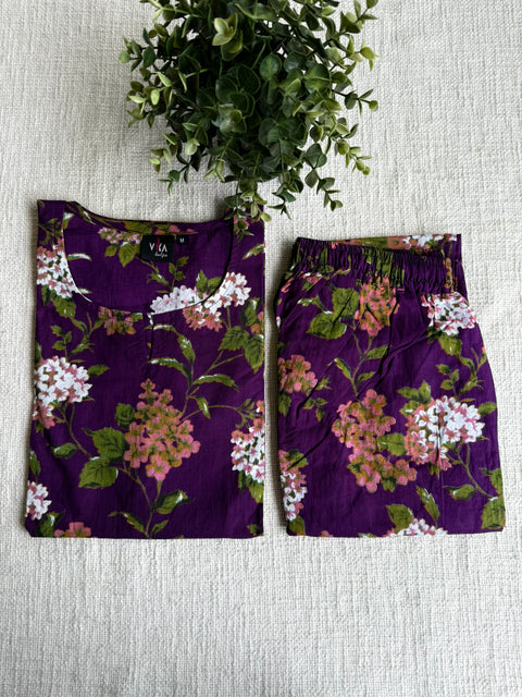 M size printed Cord Night suit