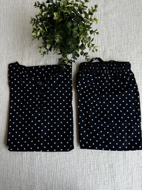 L size printed Cord Night suit