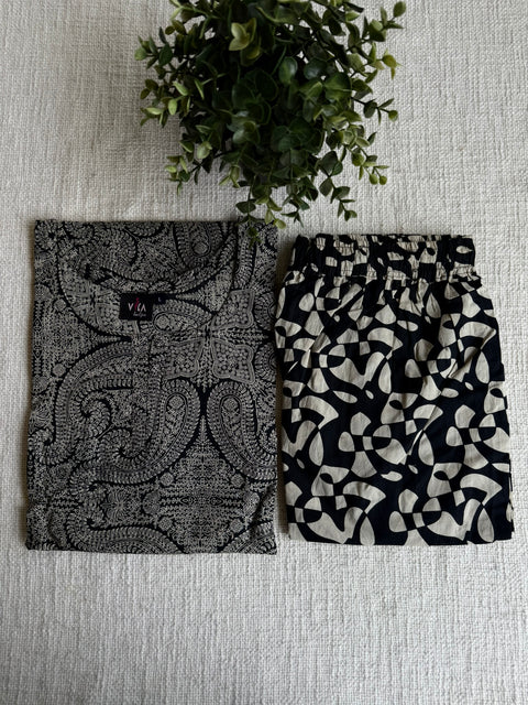 L size printed Cord Night suit