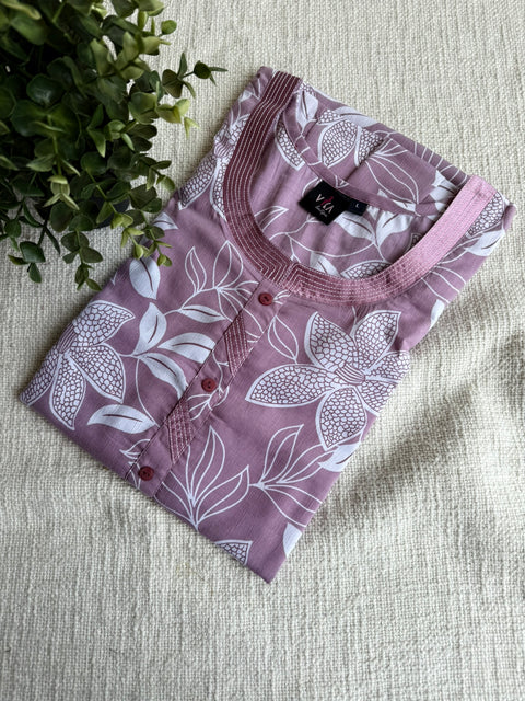 L size printed viscose cotton nighty