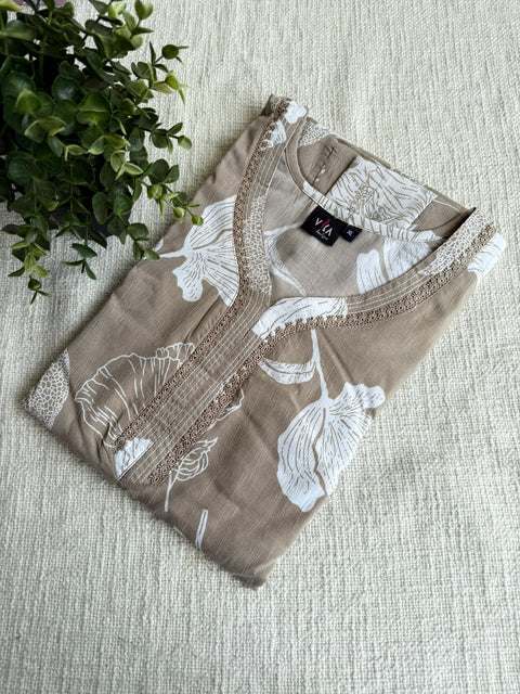 XL size printed viscose cotton nighty