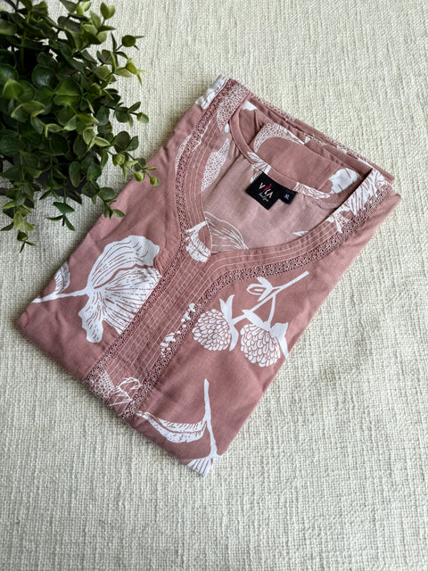 XL size printed viscose cotton nighty
