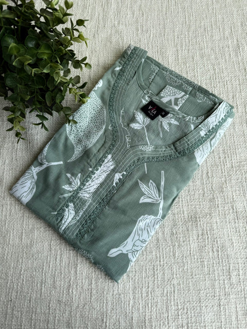 XL size printed viscose cotton nighty