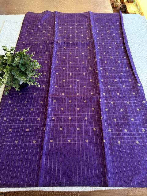 Bhutta Zari checks raw Tussar saree