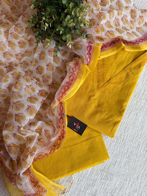 Cotton suit set with kota dupatta