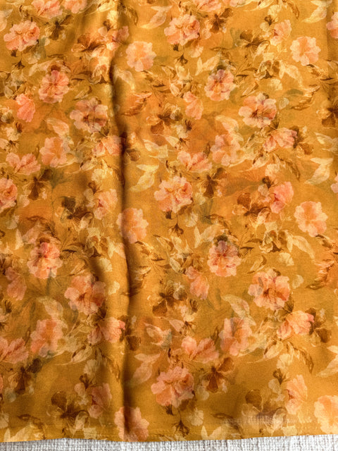 Floral printed georgette saree