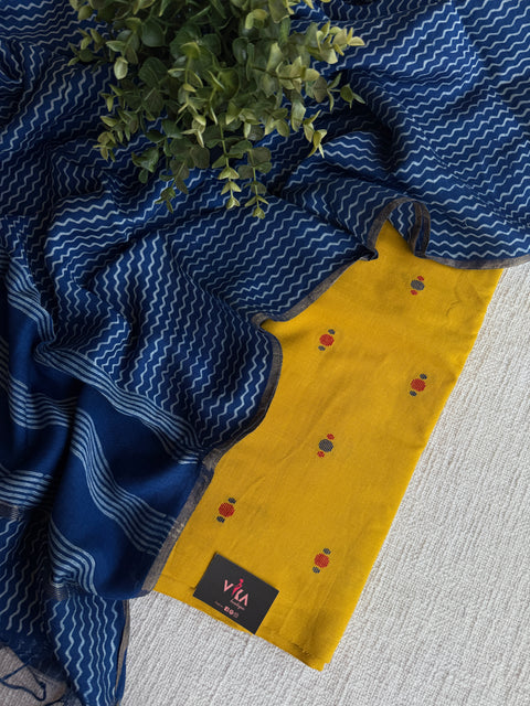 Cotton suit set with chanderi dupatta