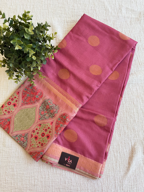 Coin bhutta digi border raw tussar saree