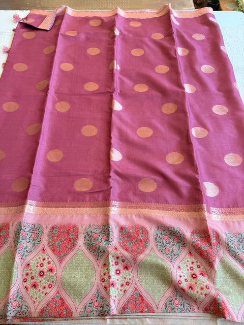 Coin bhutta digi border raw tussar saree