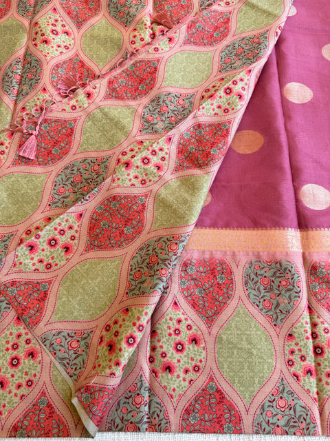 Coin bhutta digi border raw tussar saree