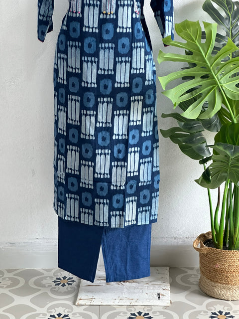Indigo kurta pant set
