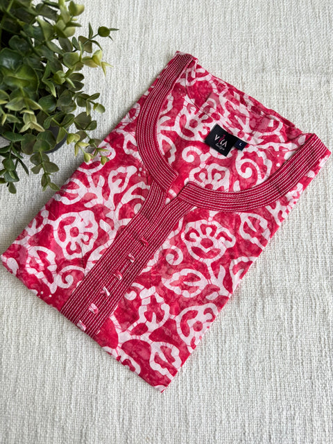 L size Batik printed cotton nighty