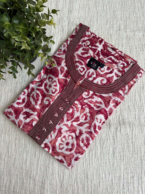 L size Batik printed cotton nighty