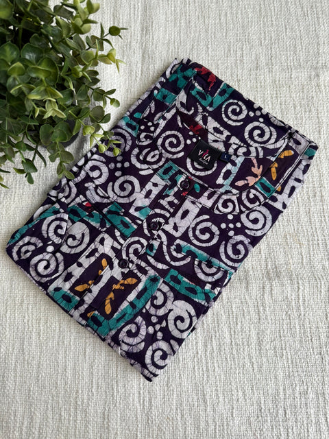 L size Batik printed cotton nighty