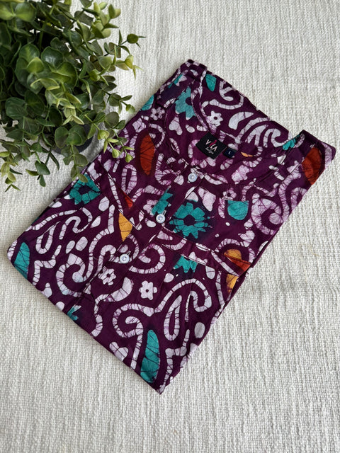 L size Batik printed cotton nighty