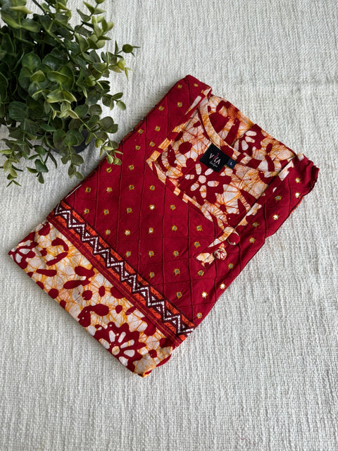 L size Batik printed cotton nighty