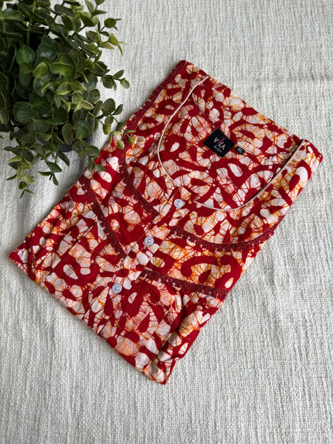 XL size Batik printed cotton nighty