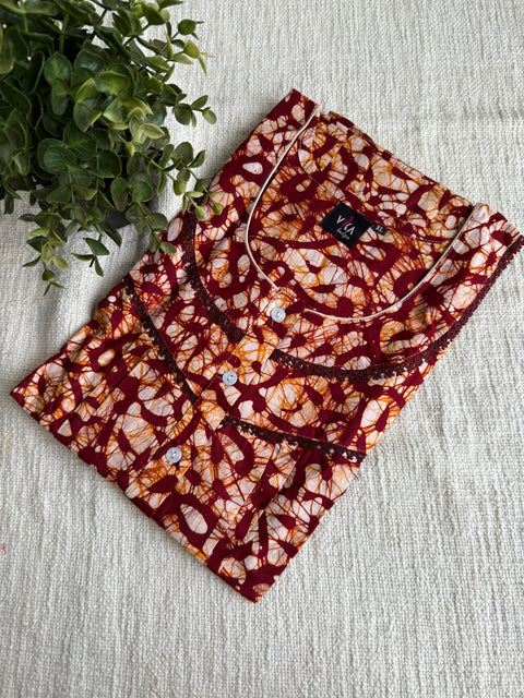 XL size Batik printed cotton nighty