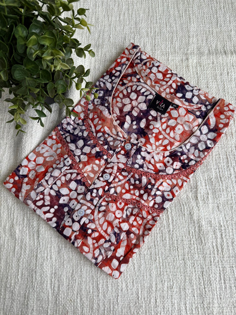 XL size Batik printed cotton nighty