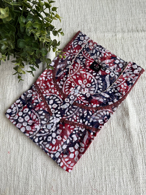 XL size Batik printed cotton nighty