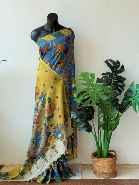 Pen Kalamkari chennuri silk saree