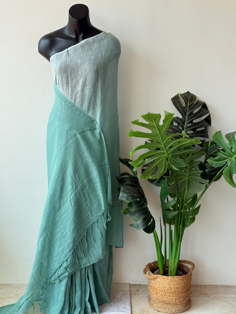 Shaded cotton saree with blouse pc
