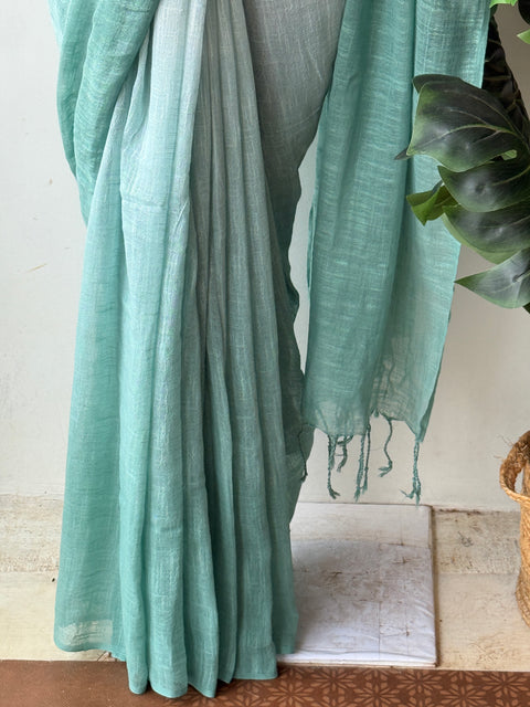 Shaded cotton saree with blouse pc
