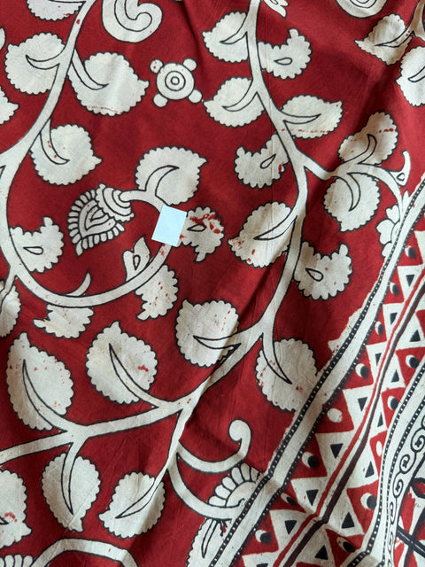 Damaged Kalamkari printed silk dupatta
