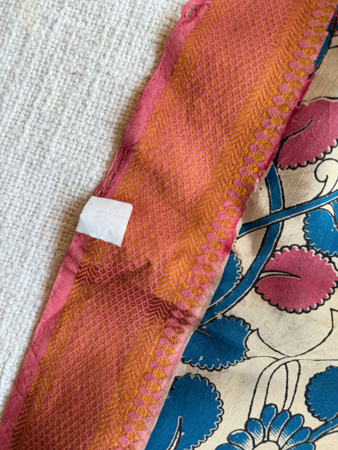 Damaged Kalamkari printed silk dupatta