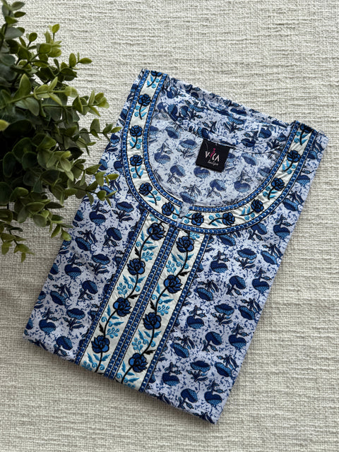L size Printed/Embroidery Cotton Nighty