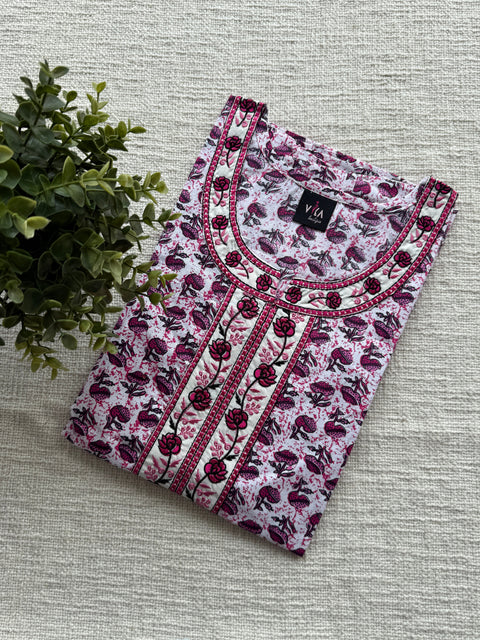 L size Printed/Embroidery Cotton Nighty
