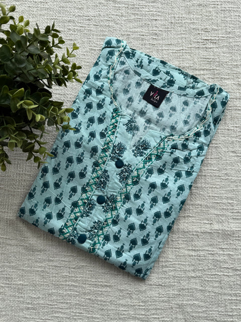 L size Printed/Embroidery Cotton Nighty