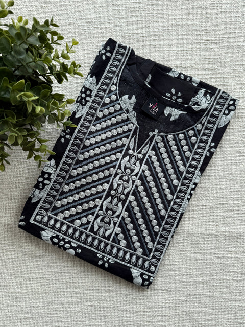 L size Printed/Embroidery Cotton Nighty