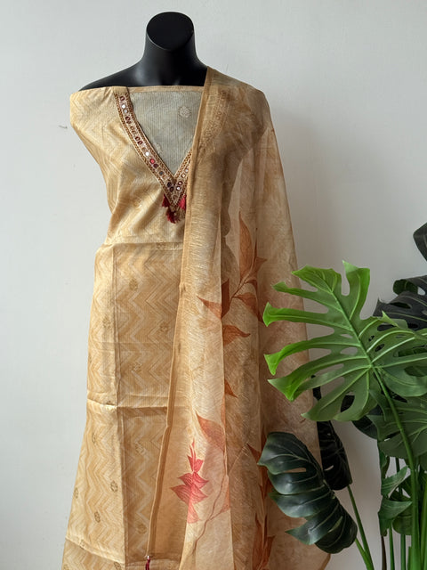 v neck printed kota suit material