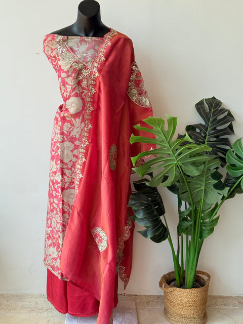 Printed Tissue silk suit material